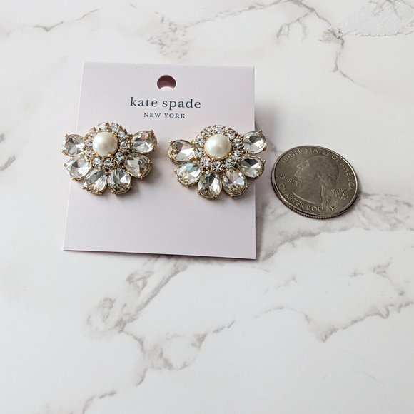 Kate Spade New York Pearl Crystal Cluster Earrings - Picture 4 of 4
